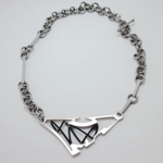 Artistic Leather Lace-up Steelx Necklace with Toggle - N109